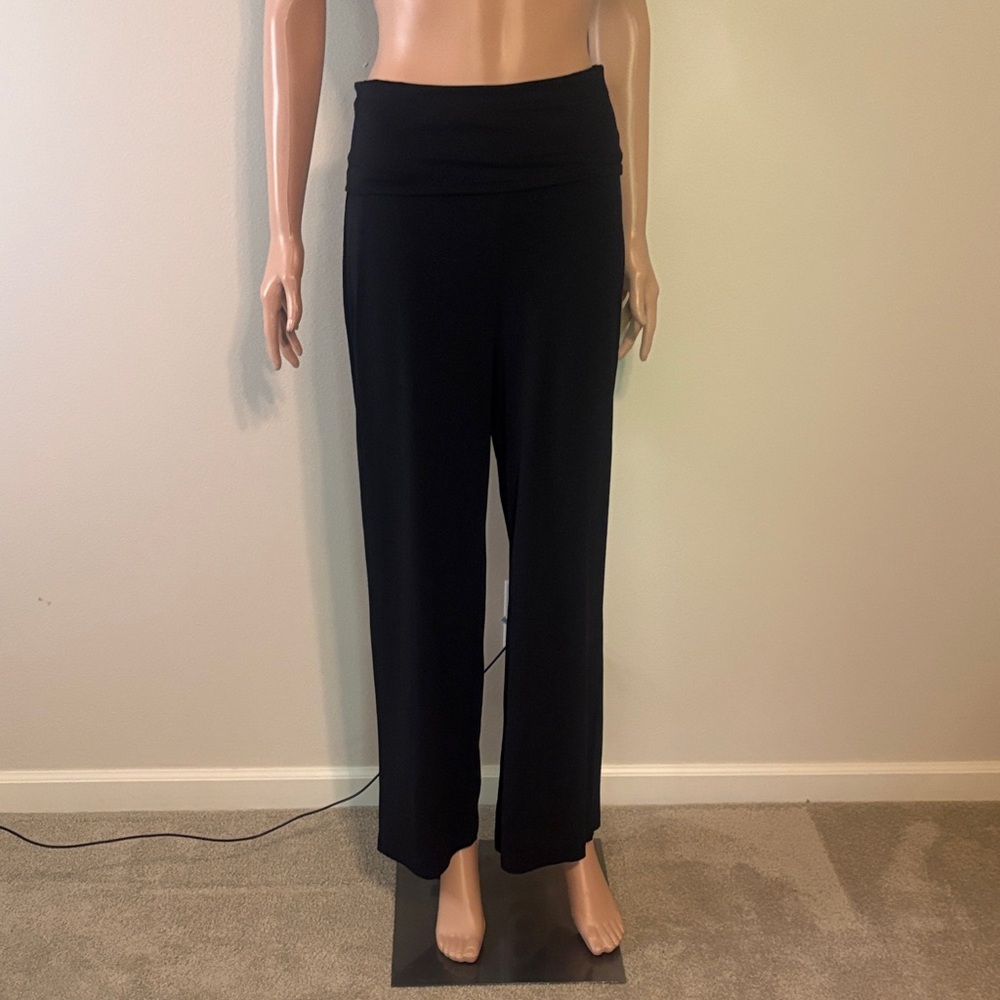 Soma Black Wide-Leg Fold-Over Waist Pants